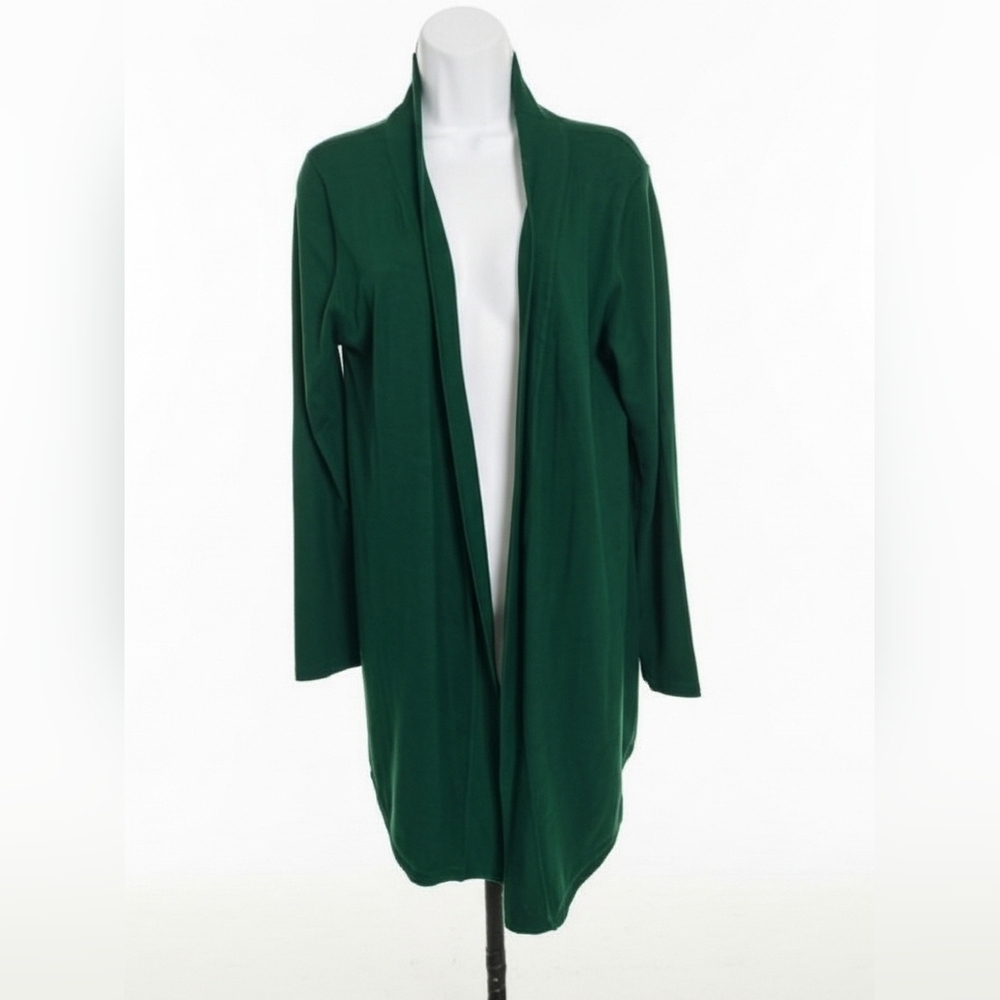 89th And Madison Women's Green Teal Open Front Sweater Cardigan Sz Large